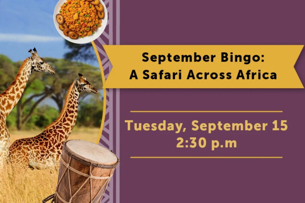The Courtyard at Sterling Heights | Bingo: A Safari Across Africa