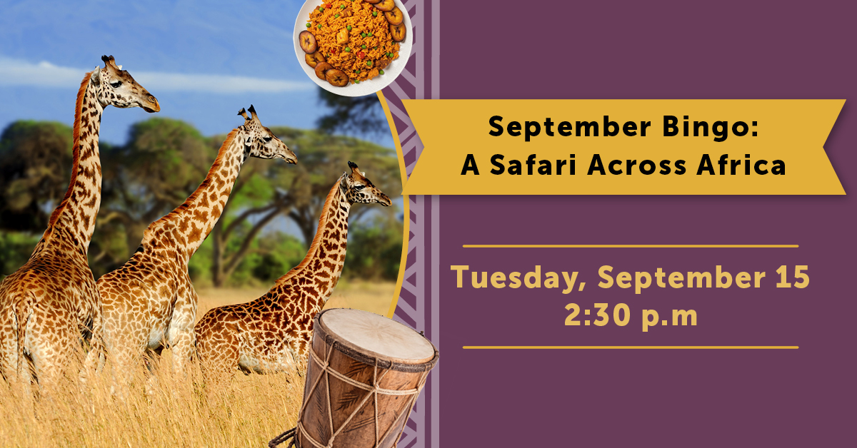 The Courtyard at Sterling Heights | Bingo: A Safari Across Africa The Courtyard at Sterling Heights | Bingo: A Safari Across Africa