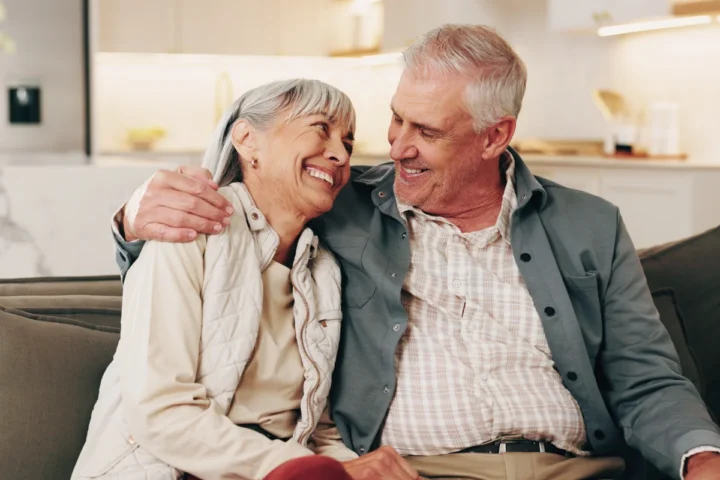 Senior couple enjoying apartment Senior couple enjoying apartment
